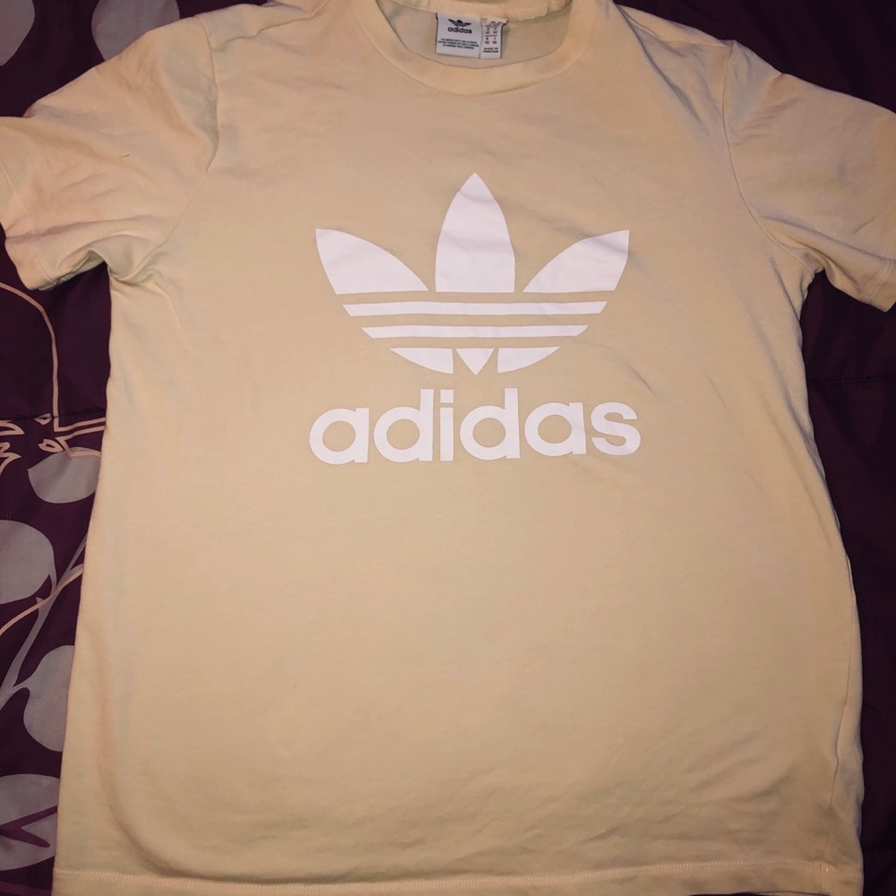 Pale yellow adidas tee